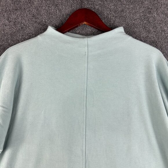 J JIll Top Womens Large Green Stretch Knit Mock Neck Long Sleeve Pullover Shirt - Picture 3 of 8